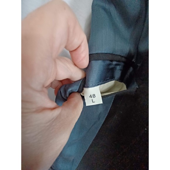 Men's English Manor 48L 2 Button Blazer/Sport Coat Jacket Black/Gray Pinstripes - Picture 4 of 10